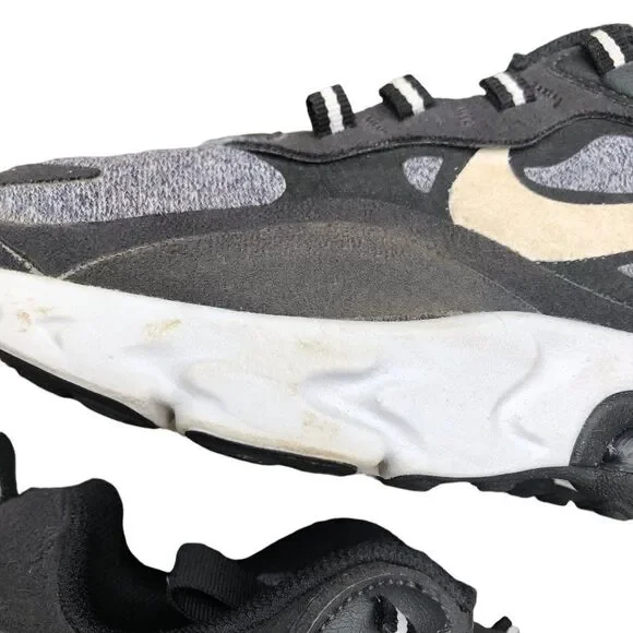 NIKE Air Max 270 React Black Vast Grey Size 4 - Picture 8 of 16